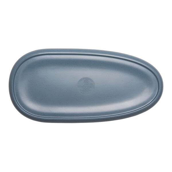 cheforward™ by G.E.T. Hatch 11 5/8" x 5 5/8" Oblong Touch of Honey / BlueJay Melamine Platter - 16/Case