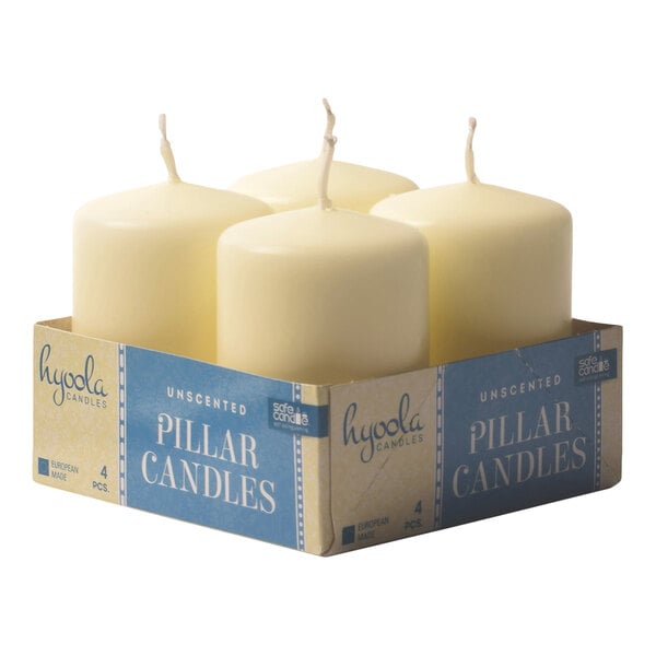 Hyoola Candles 2" x 3" Ivory 17-Hour Pillar Candle - 24/Case