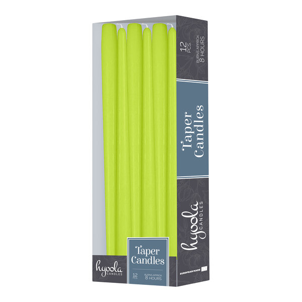 Hyoola Candles 10" Lime 8-Hour Taper Candle - 144/Case