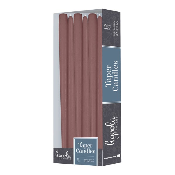 Hyoola Candles 12" Lavender 10-Hour Taper Candle - 144/Case