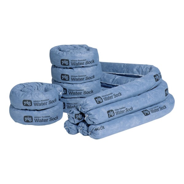 New Pig PIG 105 4' x 3" Blue Mildew-Resistant Absorbent Water Sock - 12/Case