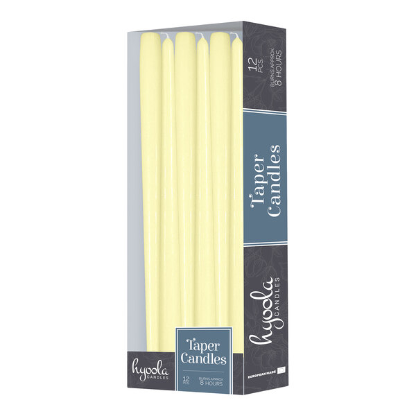 Hyoola Candles 10" Ivory 8-Hour Taper Candle - 144/Case