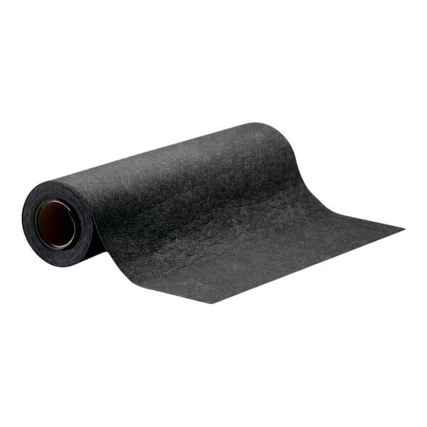 New Pig Grippy GRP7004-BK 2' x 25' Black Medium-Weight Antimicrobial Restroom Runner Mat with Adhesive Backing