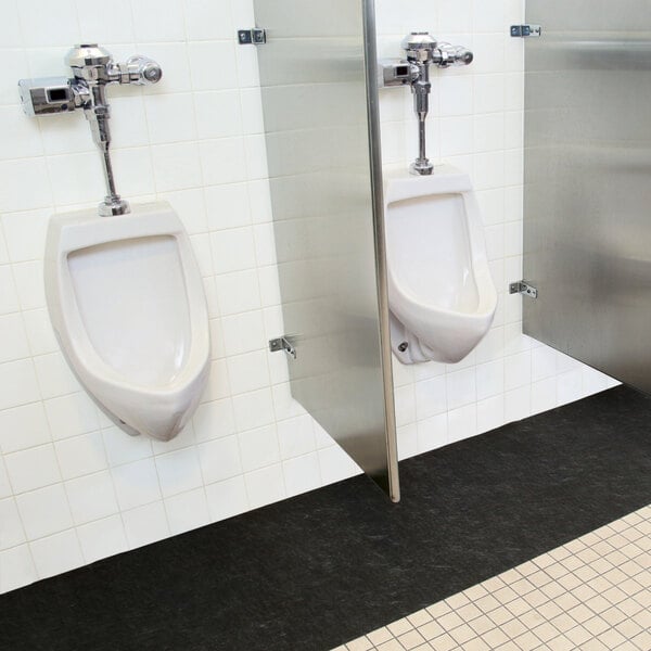New Pig Grippy GRP7004-BK 2' x 25' Black Medium-Weight Antimicrobial Restroom Runner Mat with Adhesive Backing