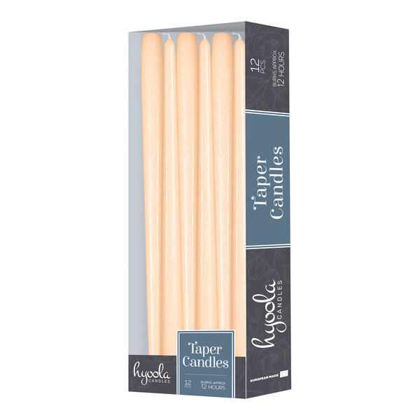 Hyoola Candles 14" Cream 12-Hour Taper Candle - 144/Case