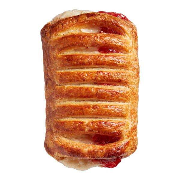 Bridor Ready-to-Bake Raspberry Cheesecake Danish 3.5 oz. - 84/Case
