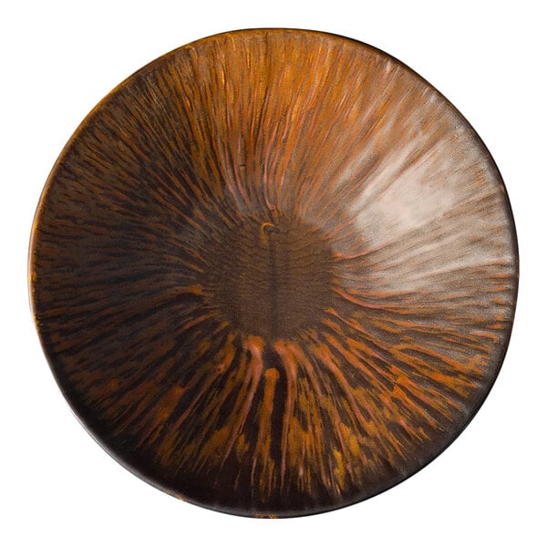 Bon Chef Tavola Etna 8" Round Reactive Copper Porcelain Deep Coupe Plate - 24/Case
