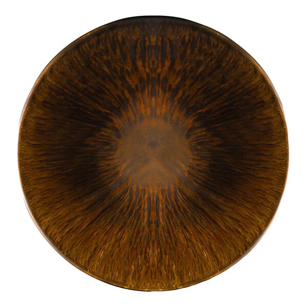 Bon Chef Tavola Etna 9" Round Reactive Copper Porcelain Deep Coupe Plate - 24/Case