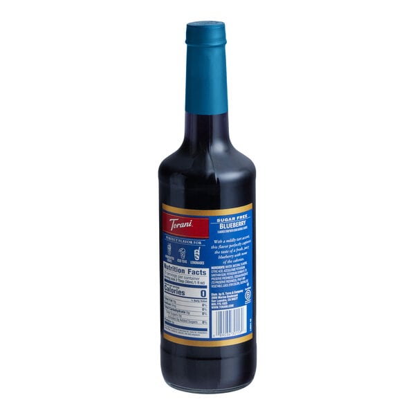 Torani Sugar-Free Blueberry Flavoring / Fruit Syrup Glass Bottle 750 mL