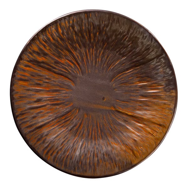 Bon Chef Tavola Etna 9 1/2" Round Reactive Copper Porcelain Coupe Plate - 24/Case