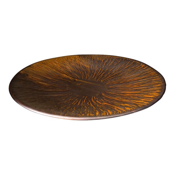 Bon Chef Tavola Etna 9 1/2" Round Reactive Copper Porcelain Coupe Plate - 24/Case