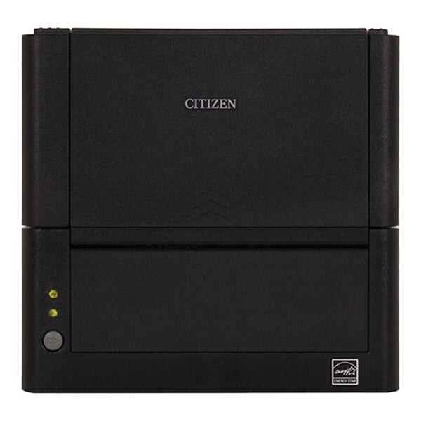 A black rectangular electronic device with the brand name 'CITIZEN' on the front, featuring indicator lights and a button on the lower left side.