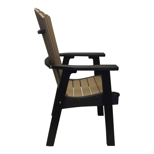 Grosfillex Kailua Weathered Wood / Black HDPE Adirondack Chair