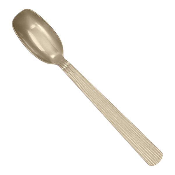 American Metalcraft 9 3/8" Wavy Aged Champagne Vintage Stainless Steel Solid Salad / Serving Spoon CWVSA10 - 6/Case