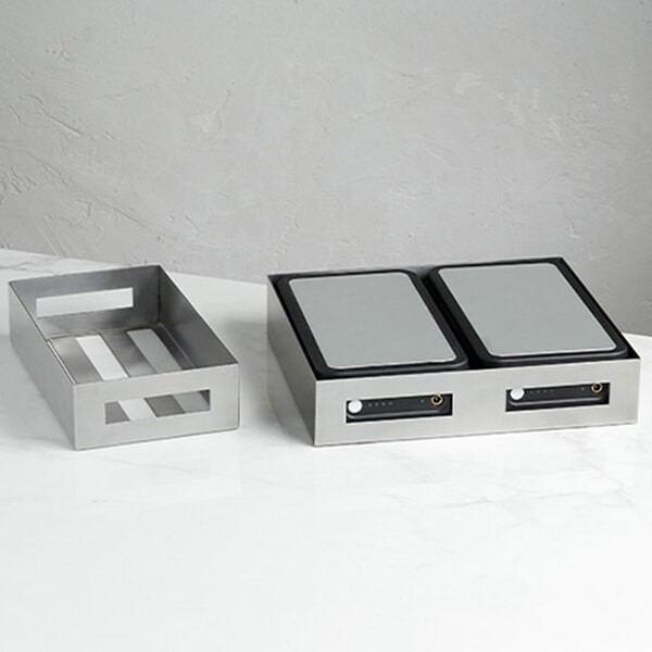 American Metalcraft 9 1/4" x 5 3/8" x 2 1/4" Satin Stainless Steel Crate