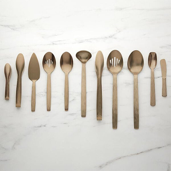 American Metalcraft 1.5 oz. Wavy Aged Champagne Vintage Stainless Steel Ladle CWVML - 6/Case