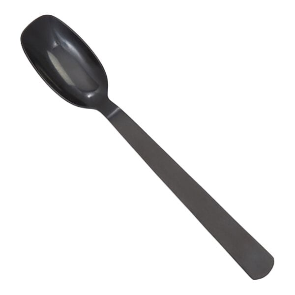 American Metalcraft 9 3/8" Smooth Black Vintage Stainless Steel Solid Salad / Serving Spoon BLSA10 - 6/Case