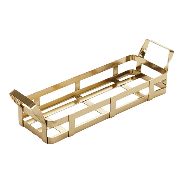 American Metalcraft Eastside 12 1/4" x 4 3/8" x 3 3/8" Gold Rectangular Condiment Rack
