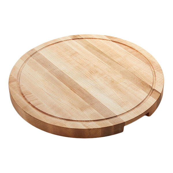 American Metalcraft Lyselle 20" x 1 1/2" Round Edge Grain Maple Wood Cutting Board LCB20