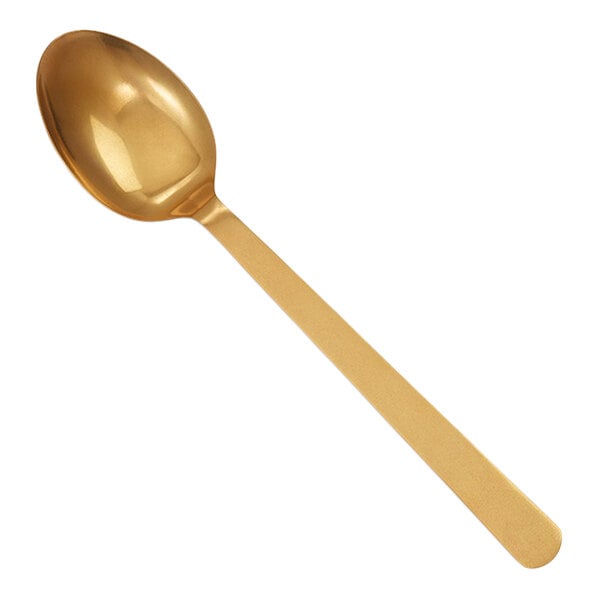 American Metalcraft 13 1/4" Smooth Gold Vintage Stainless Steel Solid Serving Spoon GVSP - 6/Case