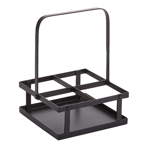 American Metalcraft Crosby 6 1/4" x 8 1/2" Vintage Bronze Square Tasting Flight Caddy VBFC6 - 12/Case