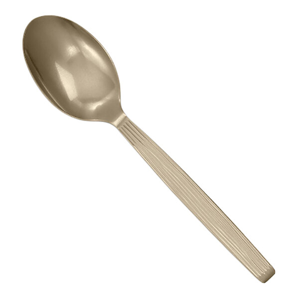 American Metalcraft 10" Wavy Aged Champagne Vintage Stainless Steel Solid Serving Spoon CWVSP10 - 6/Case