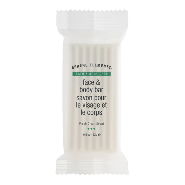 Serene Elements 0.8 oz. Fresh Clean Scent Face and Body Bar Soap - 600/Case