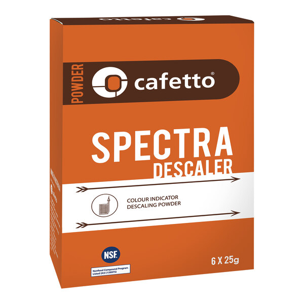 Cafetto Spectra E11797 6-Count 25 Gram Color-Indicating Coffee and Espresso Machine Descaling Powder