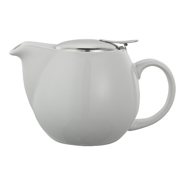 Service Ideas 16 oz. Oval White Ceramic Teapot TPCV16WH