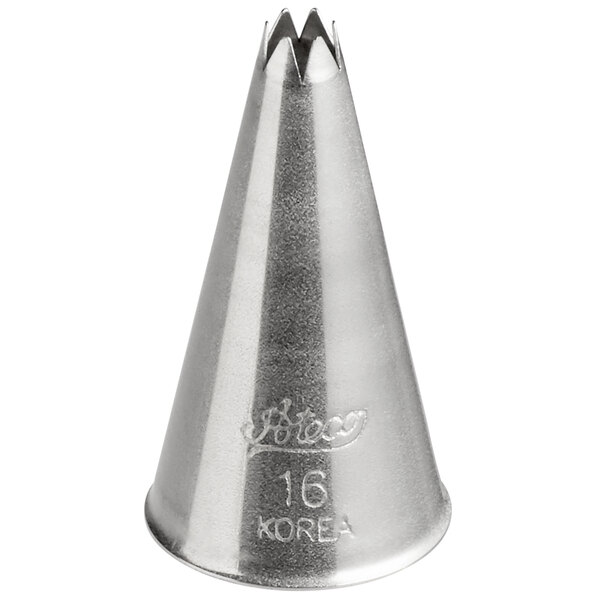 Ateco 16 Stainless Steel Open Star Piping Tip - 10/Case