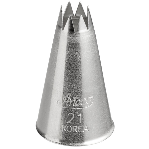 Ateco 21 Stainless Steel Open Star Piping Tip - 10/Case