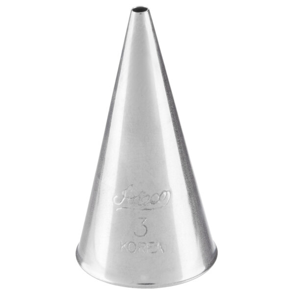 Ateco 3 Stainless Steel Plain Piping Tip - 10/Case