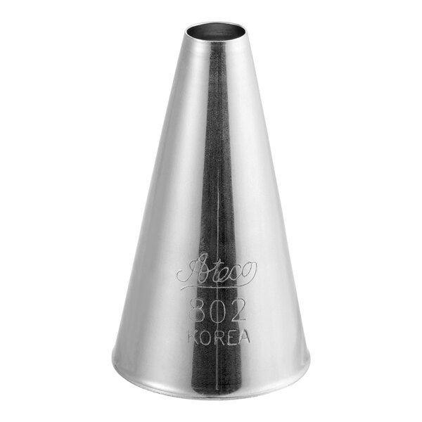 Ateco 802 Stainless Steel Plain Piping Tip - 10/Case