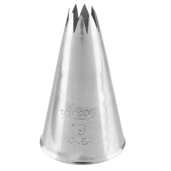 Ateco 19 Stainless Steel Open Star Piping Tip - 10/Case
