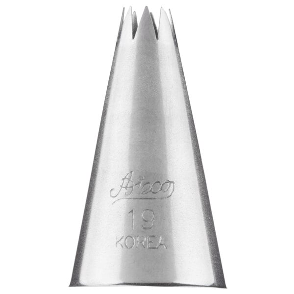 Ateco 19 Stainless Steel Open Star Piping Tip - 10/Case