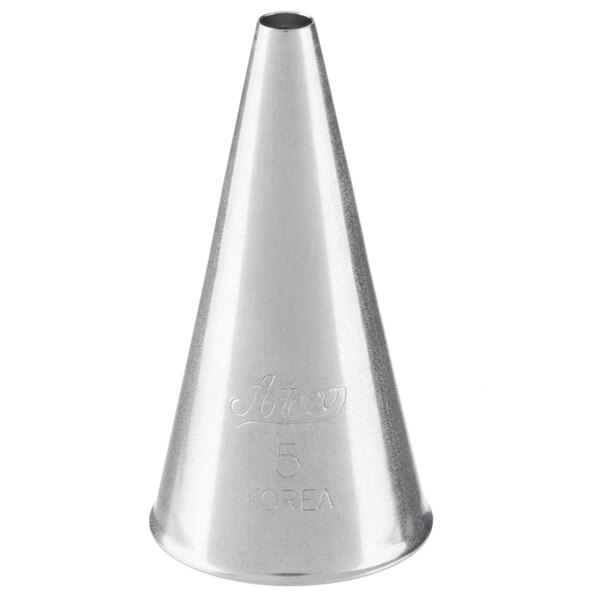 Ateco 5 Stainless Steel Plain Piping Tip - 10/Case