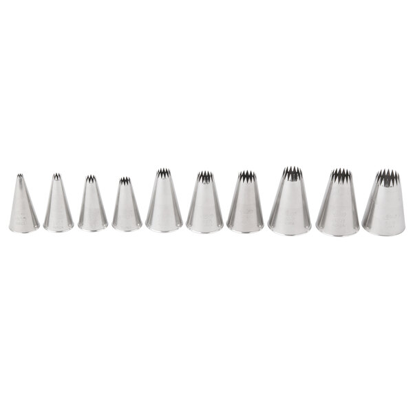 Ateco 865 Stainless Steel French Star Piping Tip - 10/Case