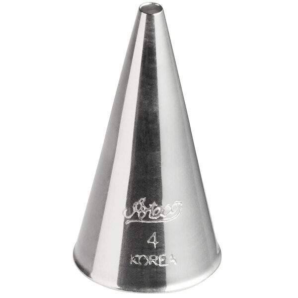 Ateco 4 Stainless Steel Plain Piping Tip - 10/Case