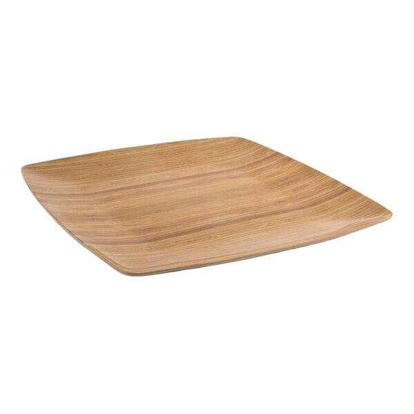 Front of House Platewise Mod 10 1/2" Natural Bamboo Square Plate - 6/Case