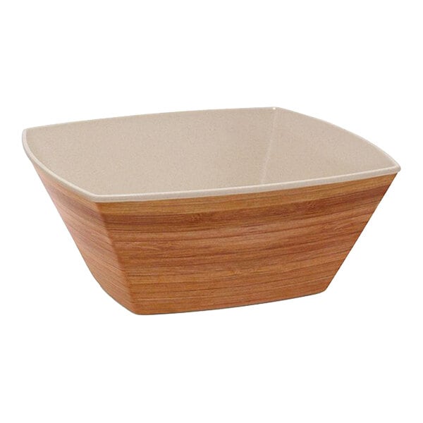 Front of House Platewise Mod 104 oz. Natural Bamboo Square Bowl - 6/Case
