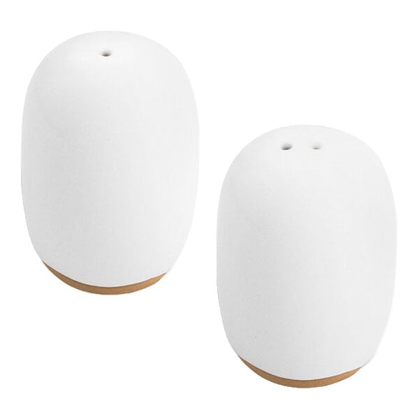 Front of the House Artefact 3 oz. White Porcelain Salt and Pepper Shaker Set - 6/Case