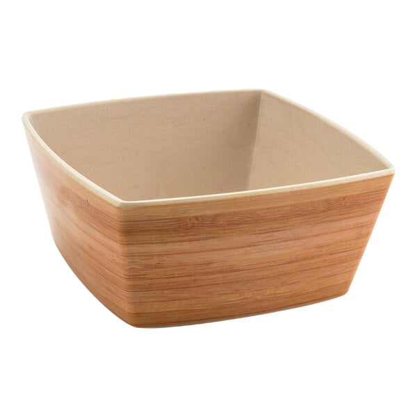 Front of House Platewise Mod 24 oz. Natural Bamboo Square Bowl - 12/Case