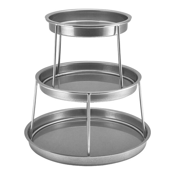GenWare by Steelite International 14" 3-Tier Vintage Stainless Steel Seafood Stand