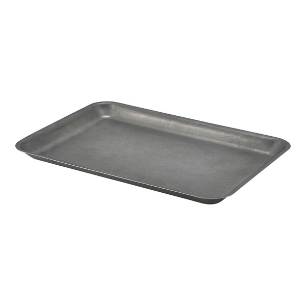 GenWare by Steelite International 12 1/2" x 8 5/8" Vintage Stainless Steel Tray - 12/Case