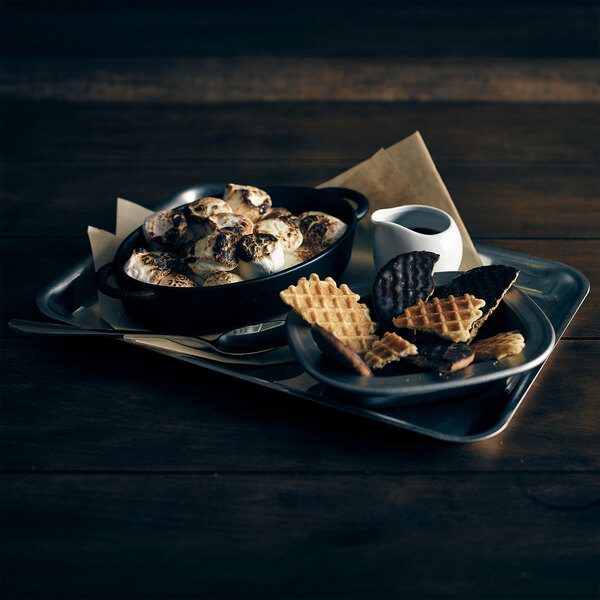 GenWare by Steelite International 12 1/2" x 8 5/8" Vintage Stainless Steel Tray - 12/Case