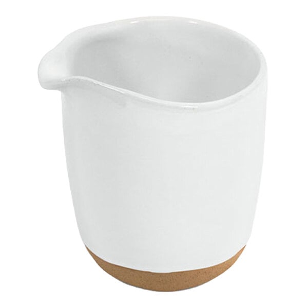 Front of the House Artefact 8 oz. White Porcelain Creamer Pourer - 12/Case