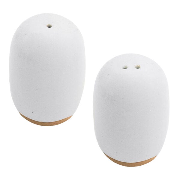 Front of the House Artefact 3 oz. Ash Porcelain Salt and Pepper Shaker Set - 6/Case