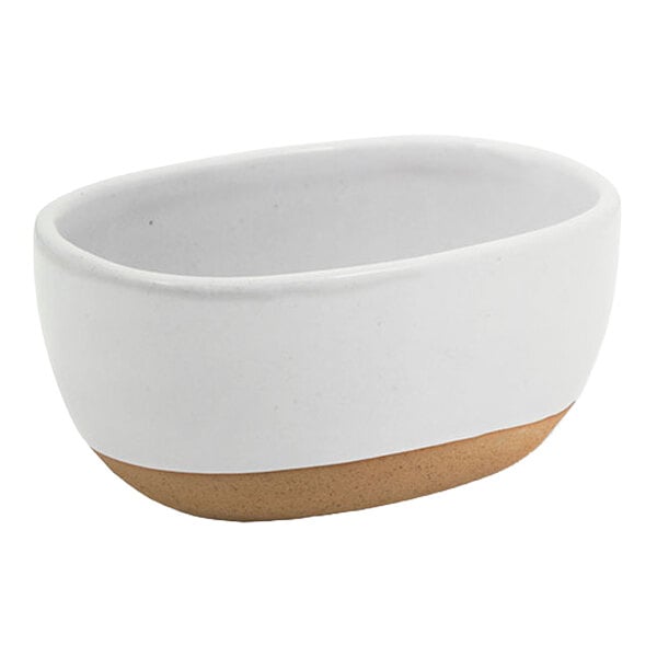 Front of the House Artefact 4" x 3" Ash Porcelain Holder / Sugar Caddy - 6/Case