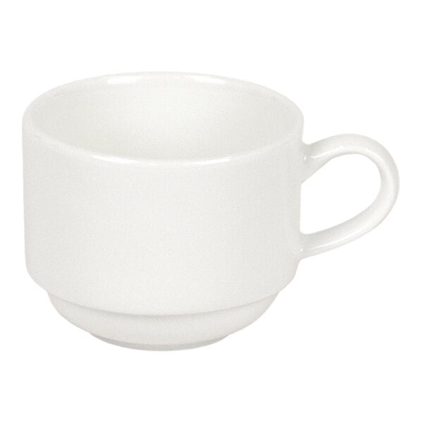 Front of the House Catalyst 8 oz. European White Stackable Porcelain Cup - 12/Case