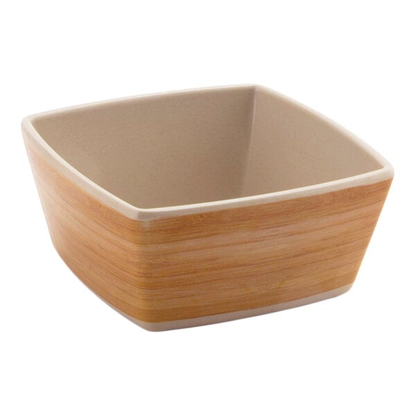 Front of House Platewise Mod 8 oz. Natural Bamboo Square Bowl - 12/Case